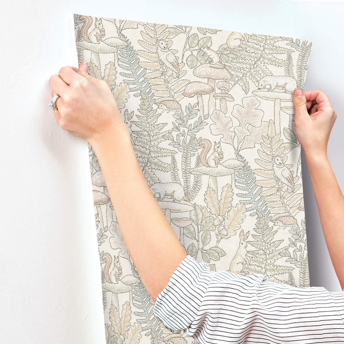 Chesapeake Oak & Moss Holt Wallpaper Sample - Pastel