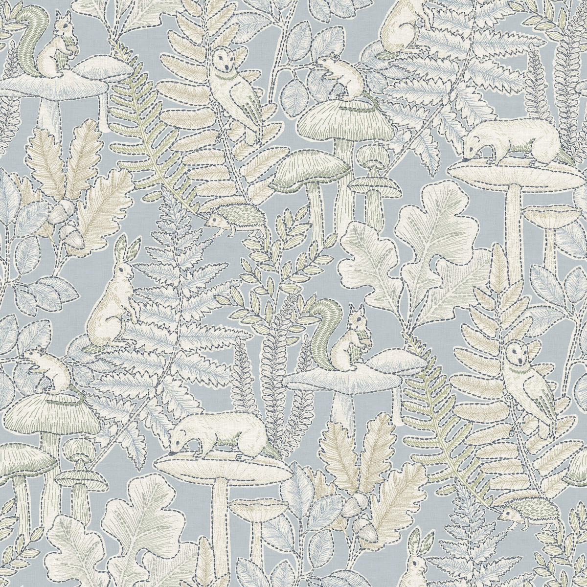 Chesapeake Oak & Moss Holt Wallpaper Sample - Light Blue