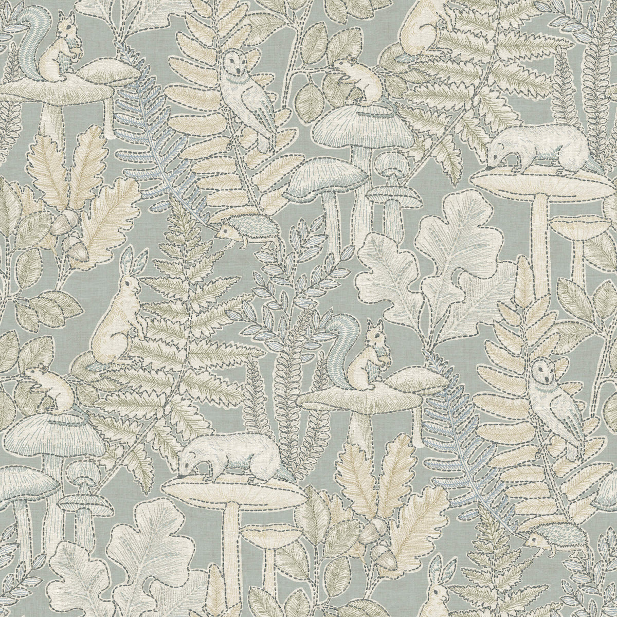 Chesapeake Oak & Moss Holt Wallpaper - Seafoam