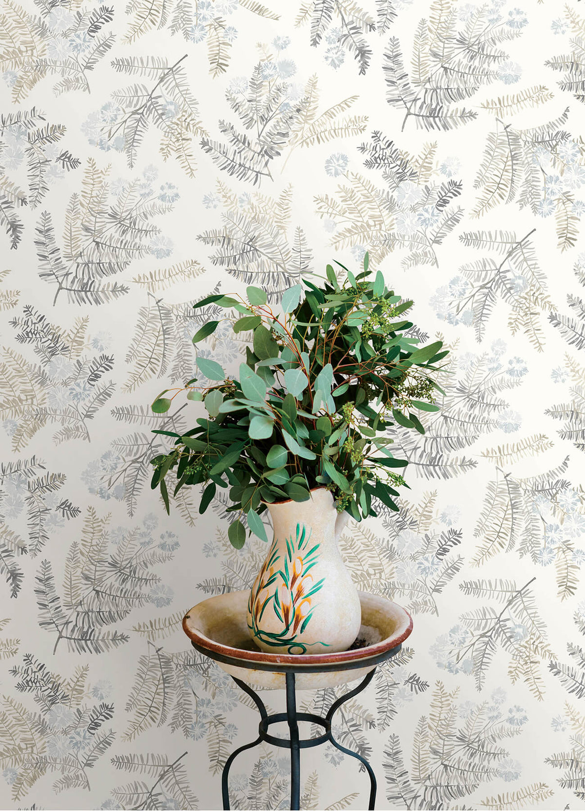 Chesapeake Oak & Moss Frith Wallpaper Sample - Light Blue