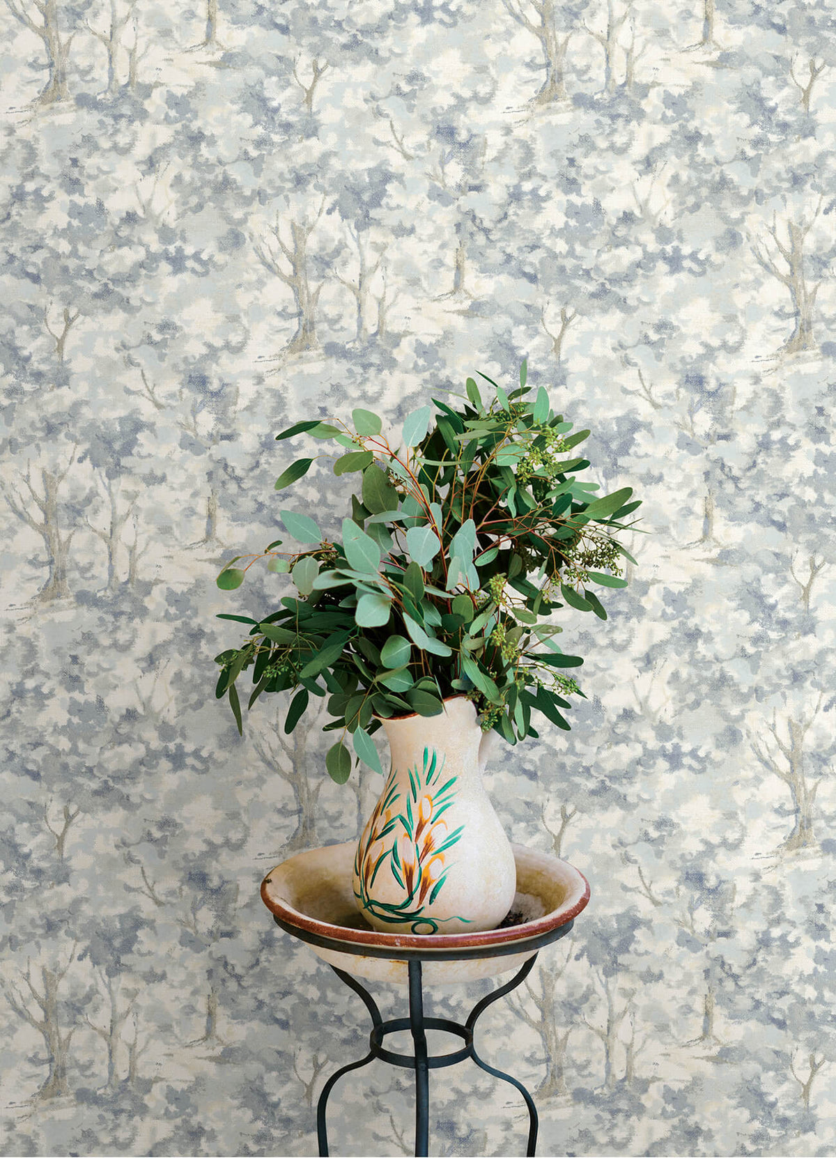 Chesapeake Oak & Moss Thicket Wallpaper Sample - Blue