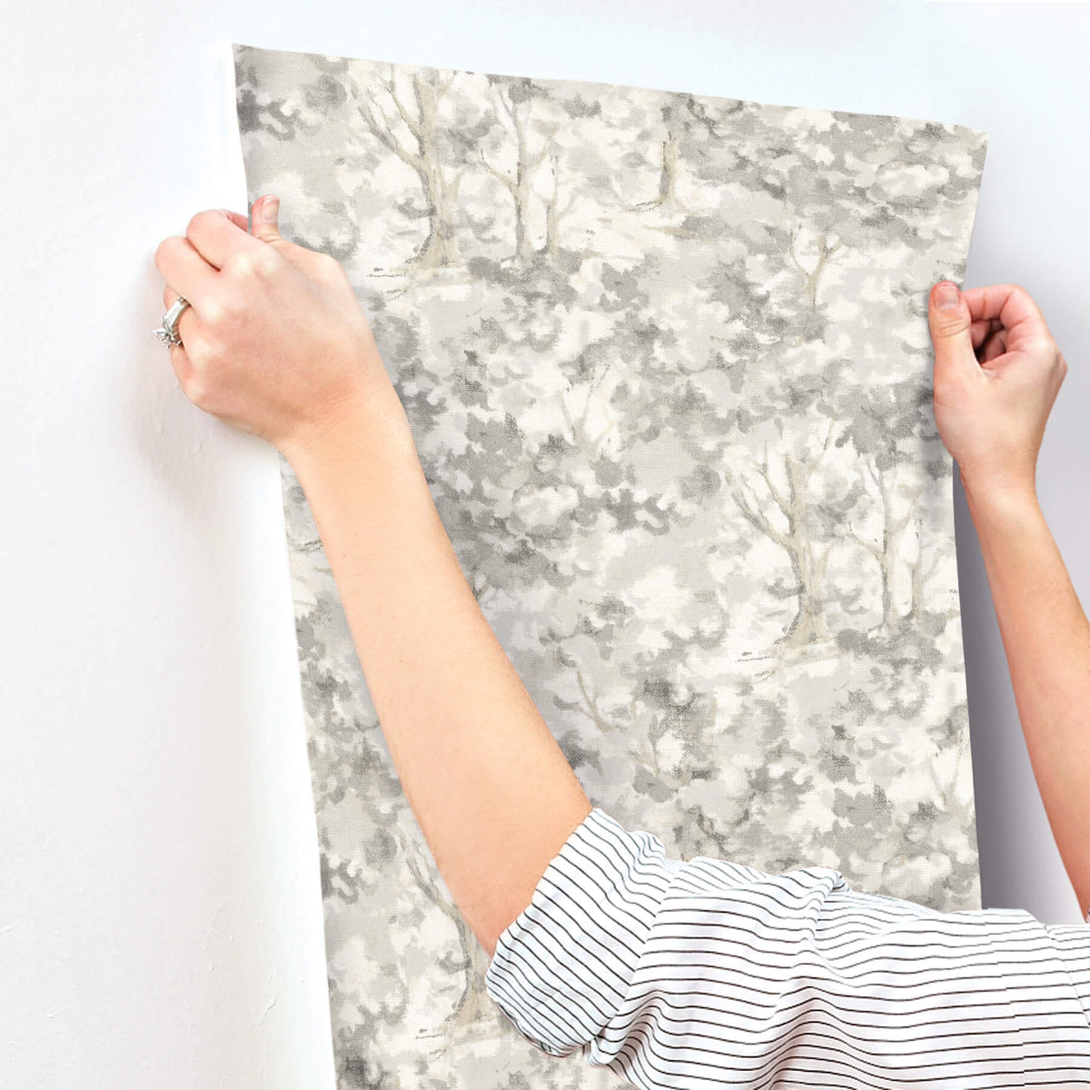 Chesapeake Oak & Moss Thicket Wallpaper Sample - Charcoal