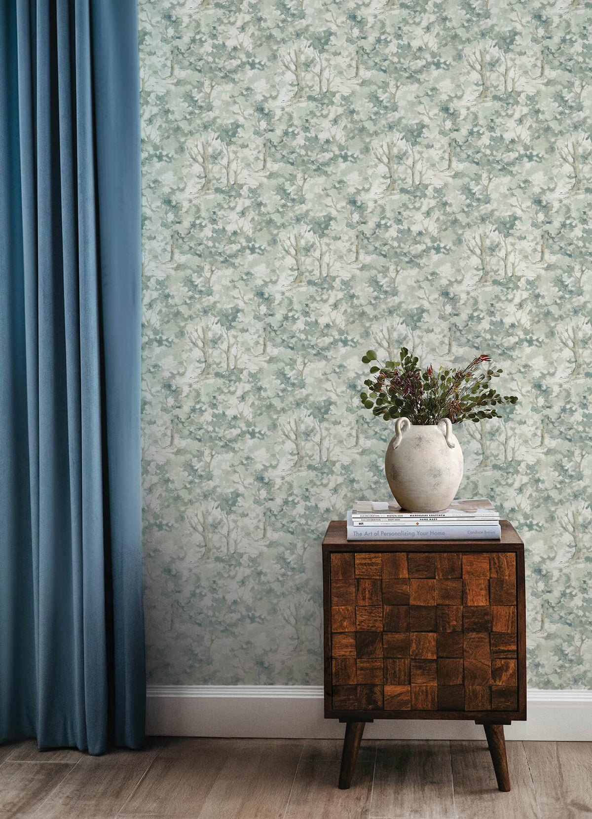 Chesapeake Oak & Moss Thicket Wallpaper Sample - Teal