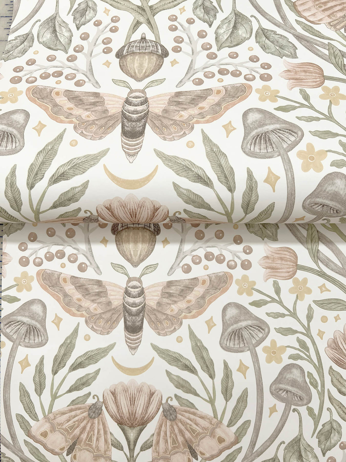 Chesapeake Oak & Moss Mystic Moth Wallpaper - Blush