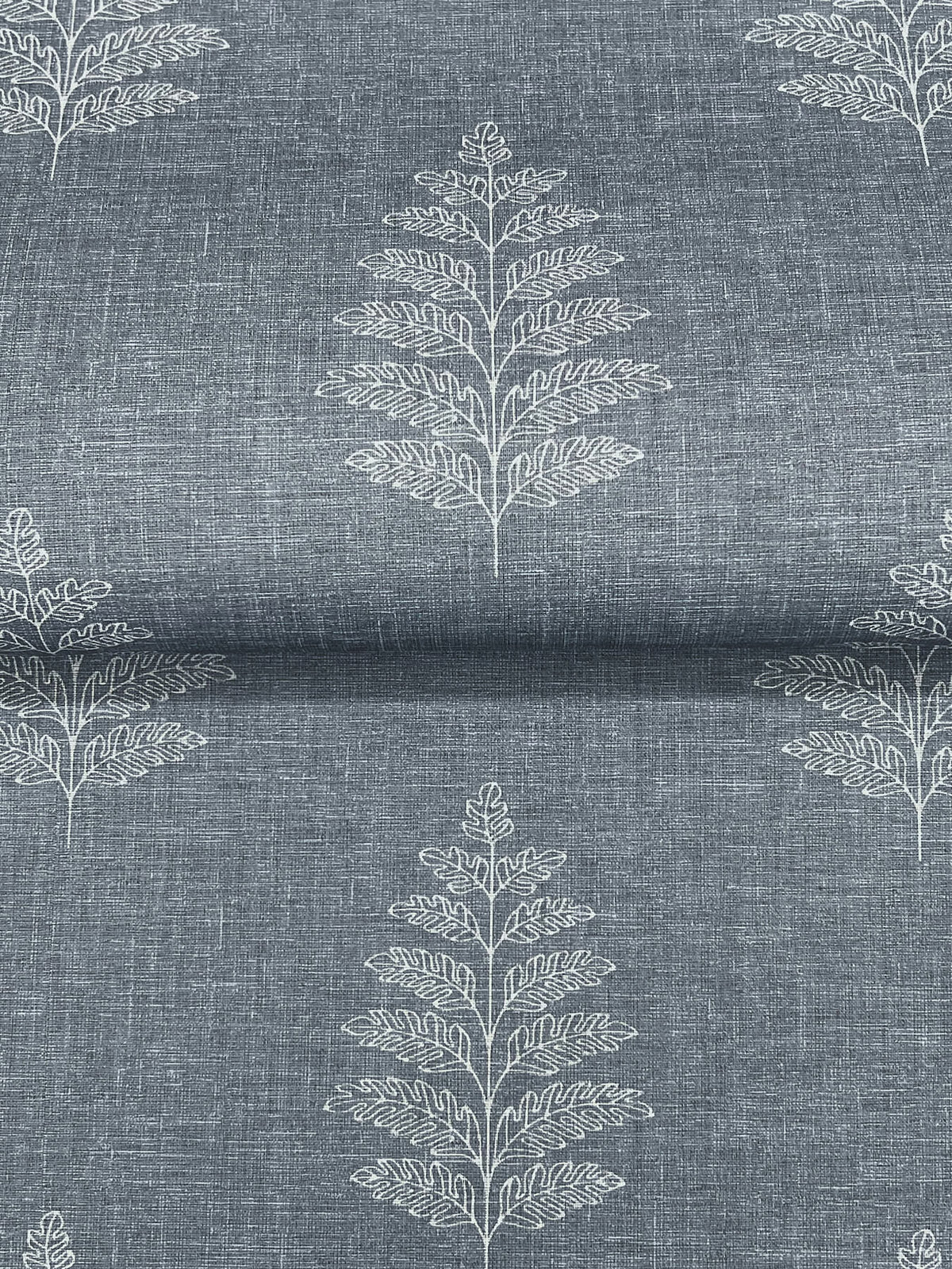 Chesapeake Oak & Moss Frond Wallpaper - Denim