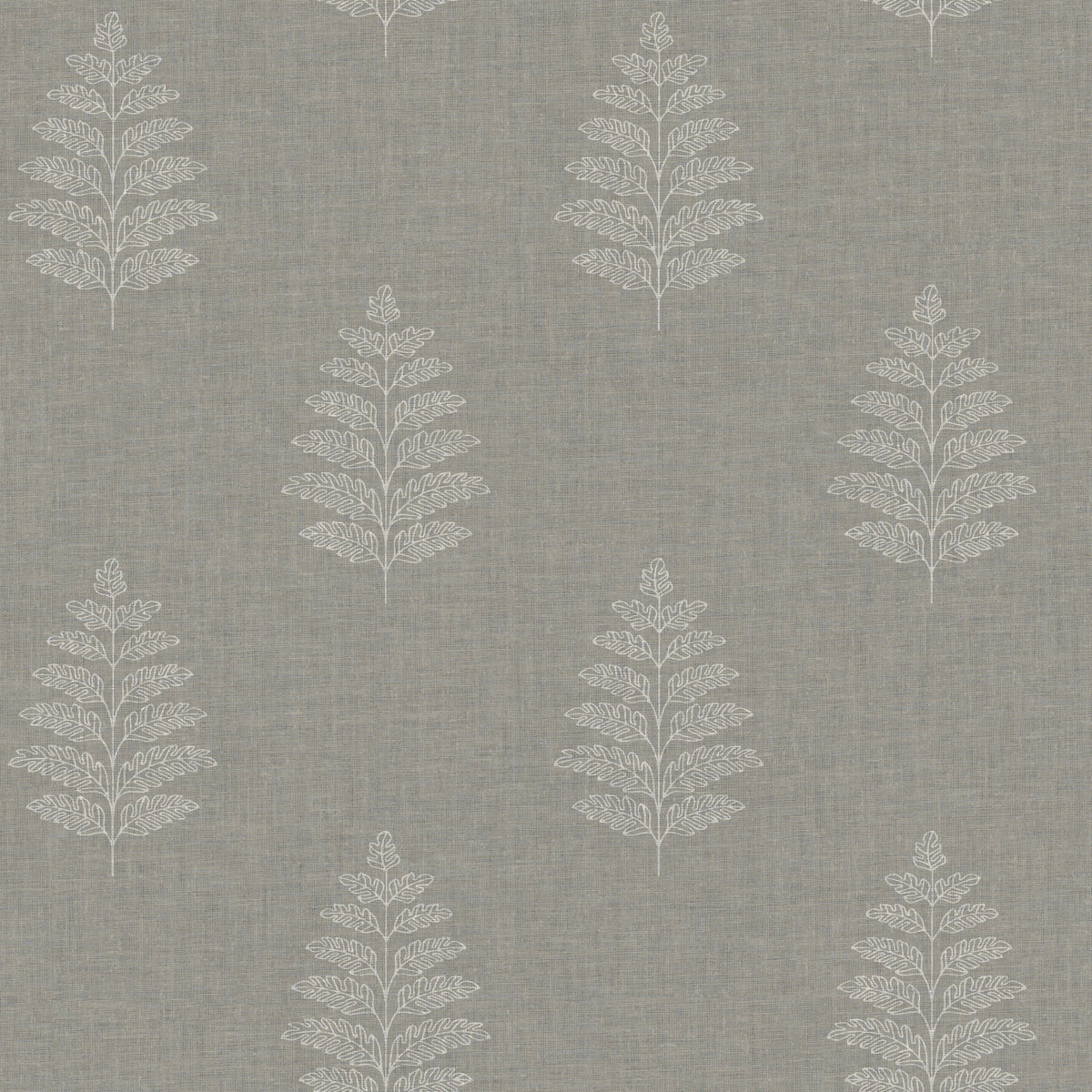 Chesapeake Oak & Moss Frond Wallpaper Sample - Charcoal