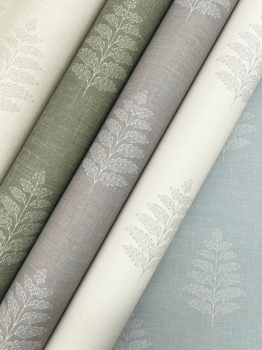 Chesapeake Oak & Moss Frond Wallpaper - Denim