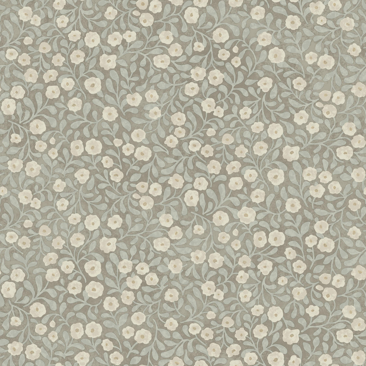 Chesapeake Oak & Moss Poppy Trail Wallpaper - Aqua