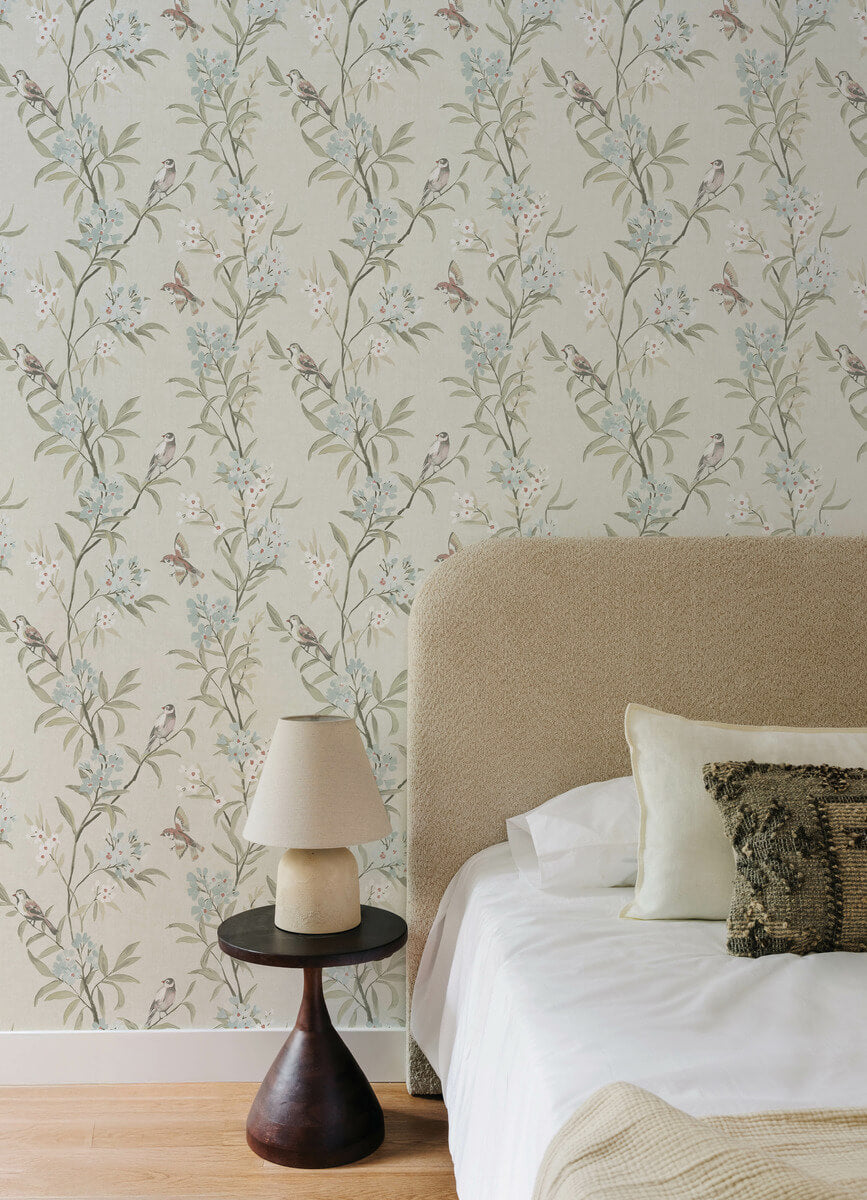 Chesapeake Oak & Moss Tea Olive Wallpaper Sample - Beige
