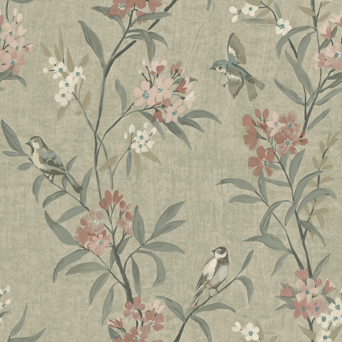 Chesapeake Oak & Moss Tea Olive Wallpaper Sample - Green