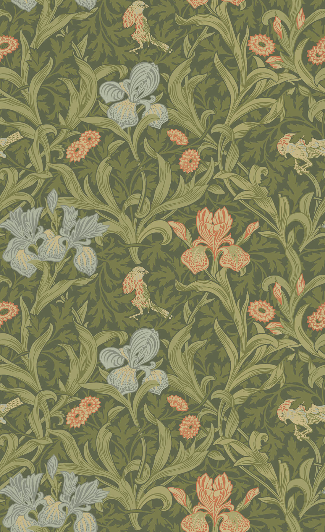 A Street Prints Hidden Treasures Iris Wallpaper Sample - Green