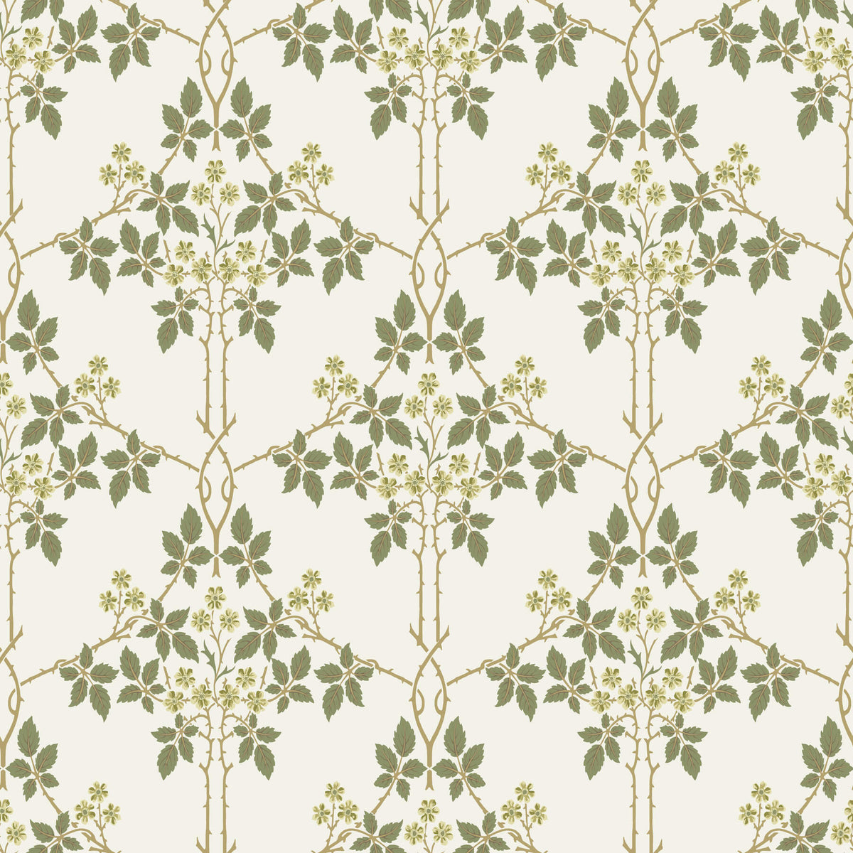 A-Street Prints Hidden Treasures Blackberry Wallpaper - Chartreuse