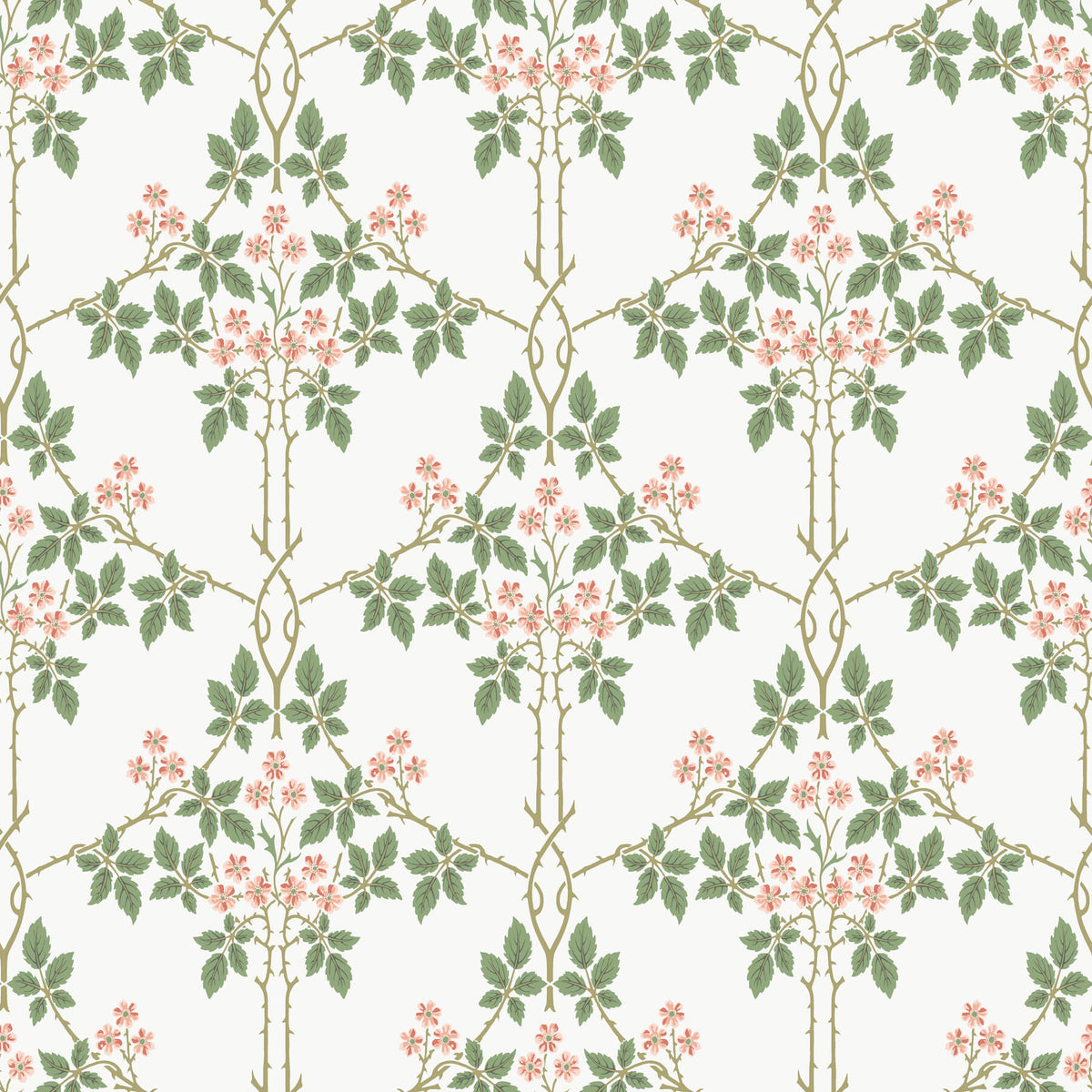 A-Street Prints Hidden Treasures Blackberry Wallpaper - Pink & Green