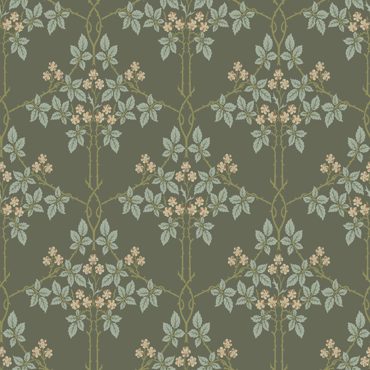 A-Street Prints Hidden Treasures Blackberry Wallpaper - Grey