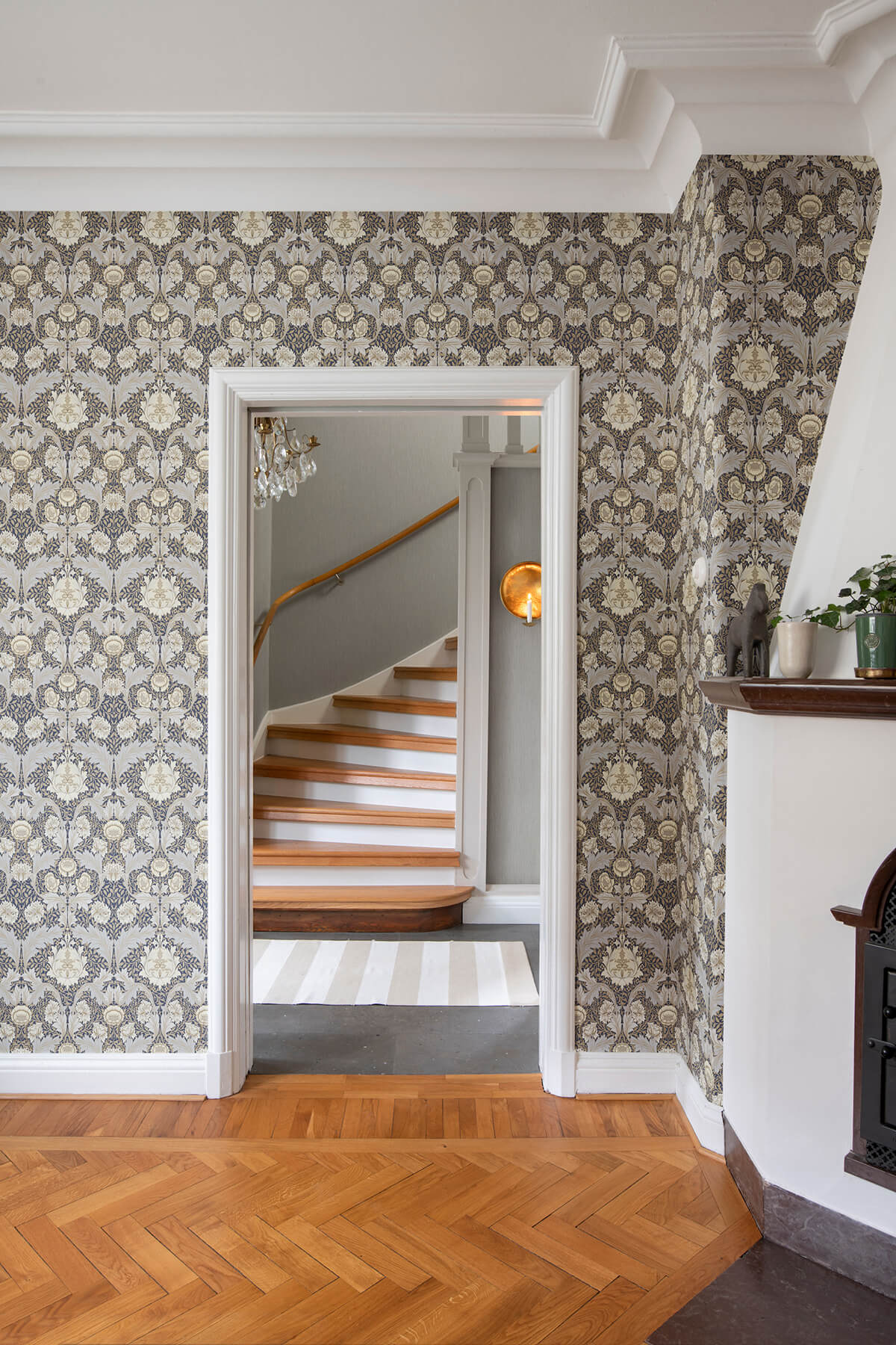 A Street Prints Hidden Treasures Myrtle Wallpaper Sample - Blue