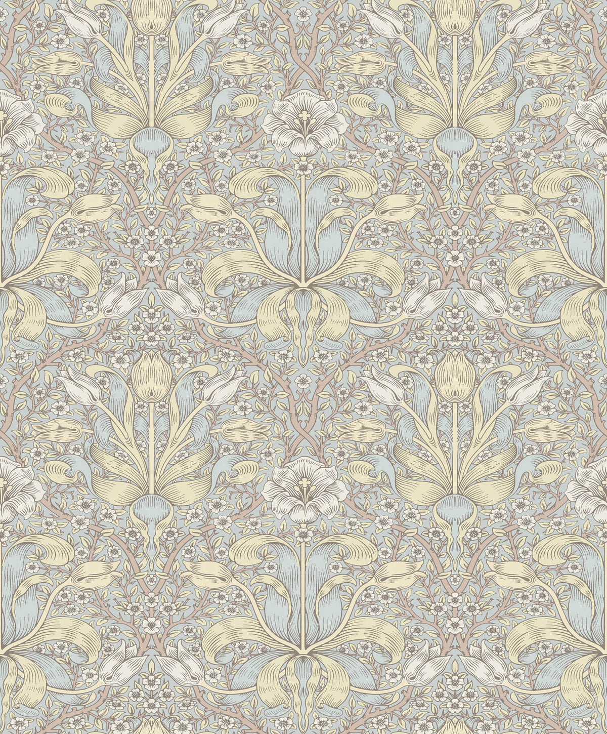 A Street Prints Hidden Treasures Spring Thicket Wallpaper Sample - Light Blue