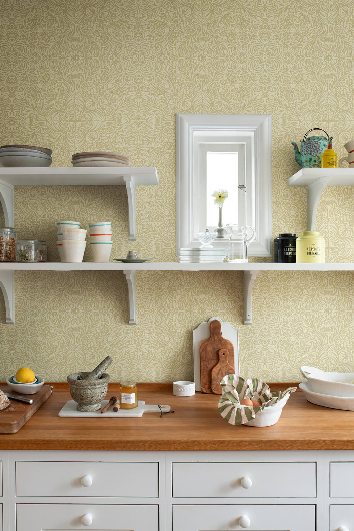 A-Street Prints Hidden Treasures Ceiling Wallpaper - Yellow
