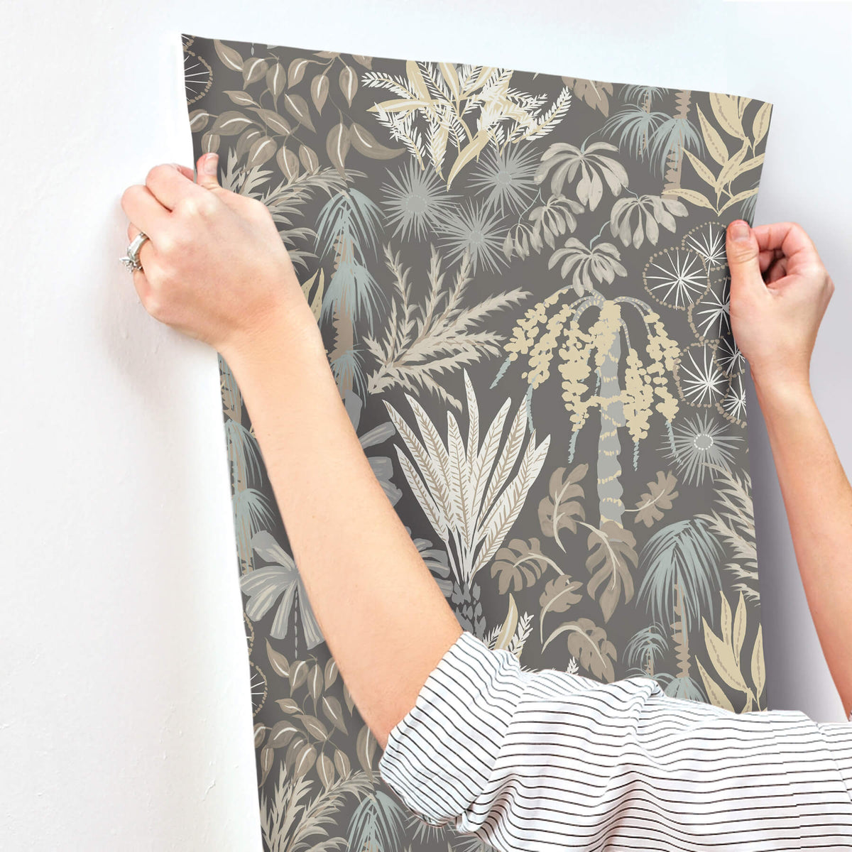 A-Street Prints Sea Salt Everglades Wallpaper - Grey