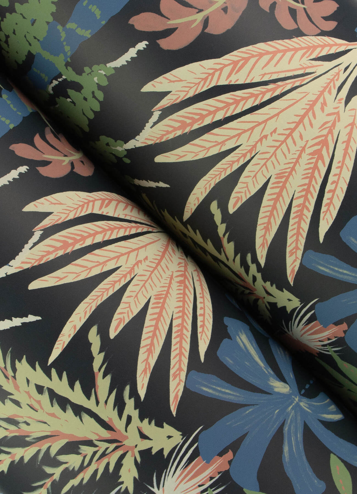 A Street Prints Sea Salt Everglades Wallpaper Sample - Black