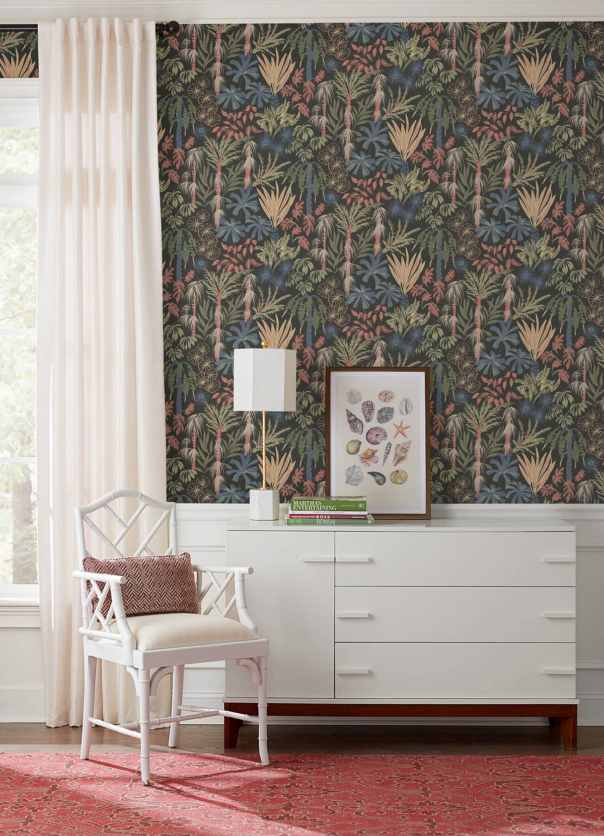 A Street Prints Sea Salt Everglades Wallpaper Sample - Black