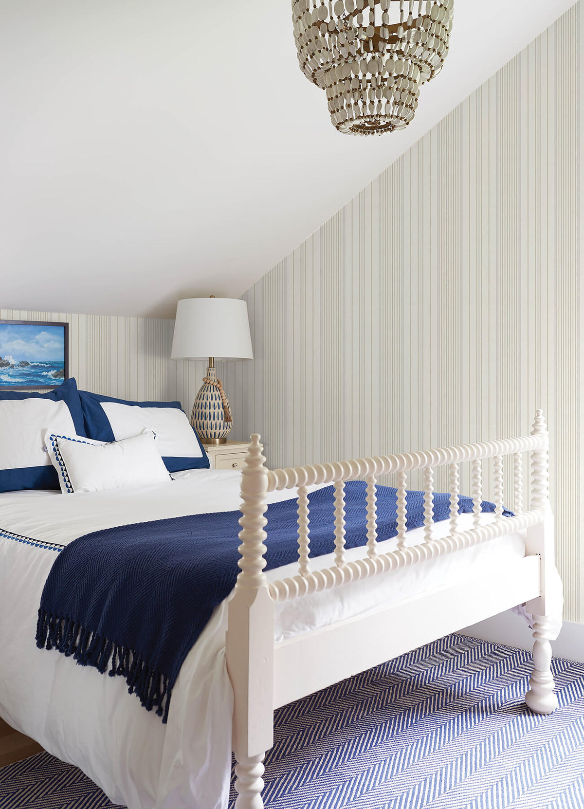 A-Street Prints Sea Salt Navarres Stripe Wallpaper - Neutral