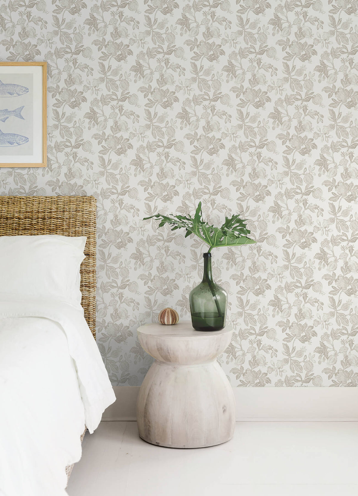 A Street Prints Sea Salt Beach Rose Wallpaper Sample - Neutral
