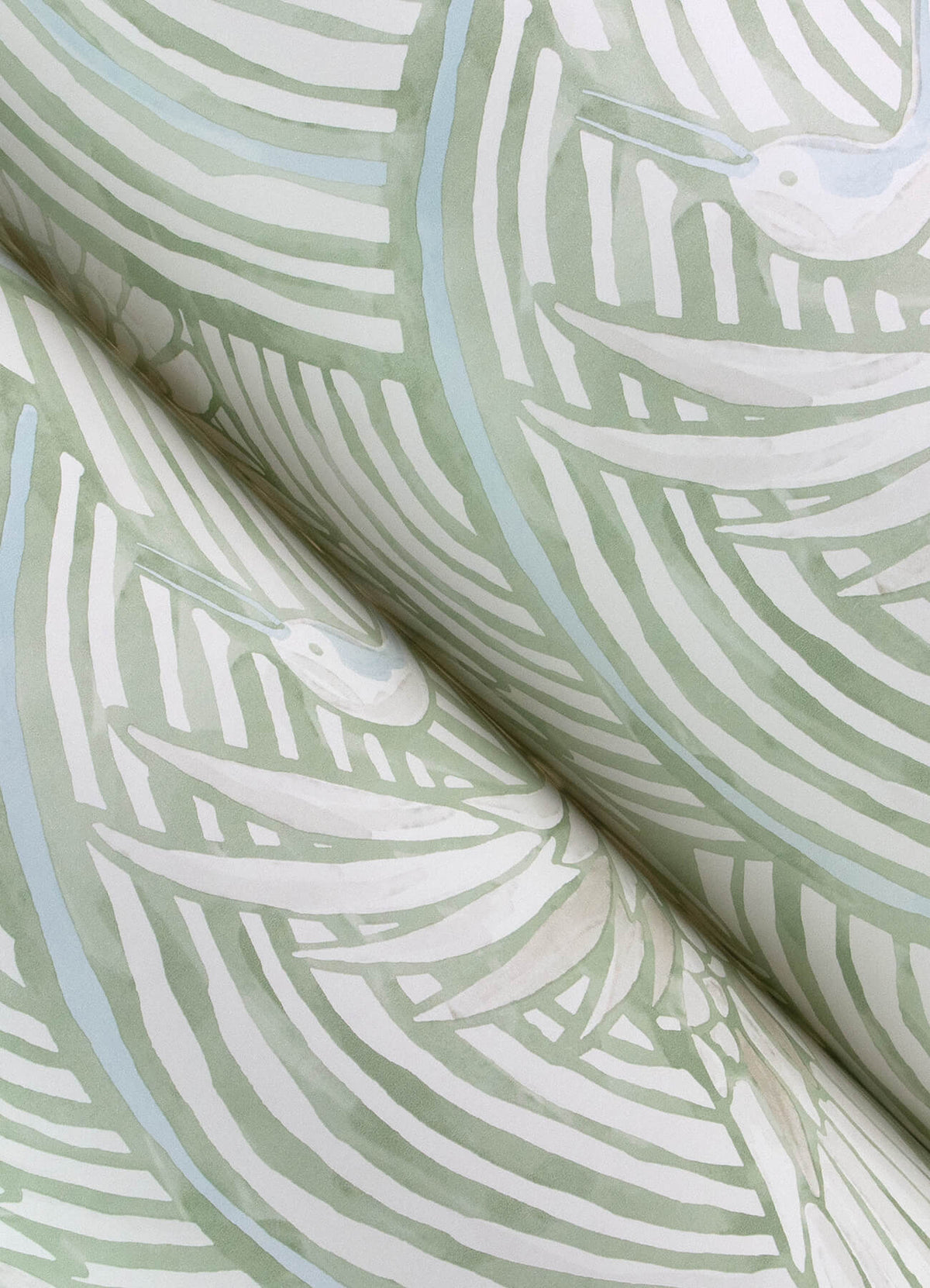 A Street Prints Sea Salt Egret Wallpaper Sample - Sage