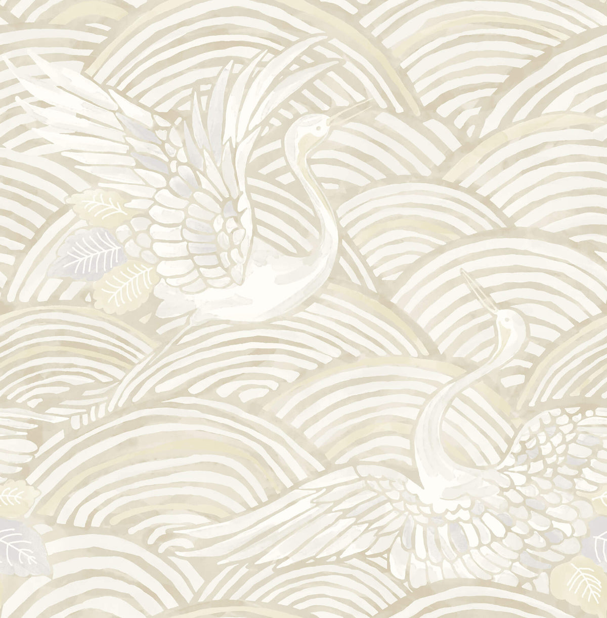 A-Street Prints Sea Salt Egret Wallpaper - Neutral