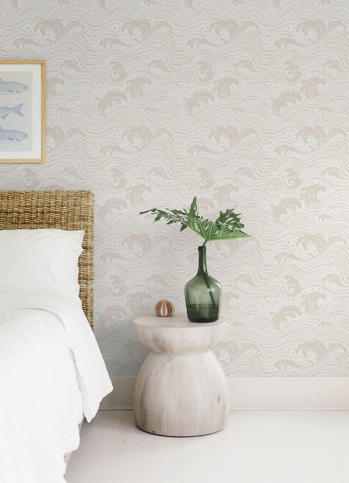 A Street Prints Sea Salt Swell Wallpaper Sample - Beige