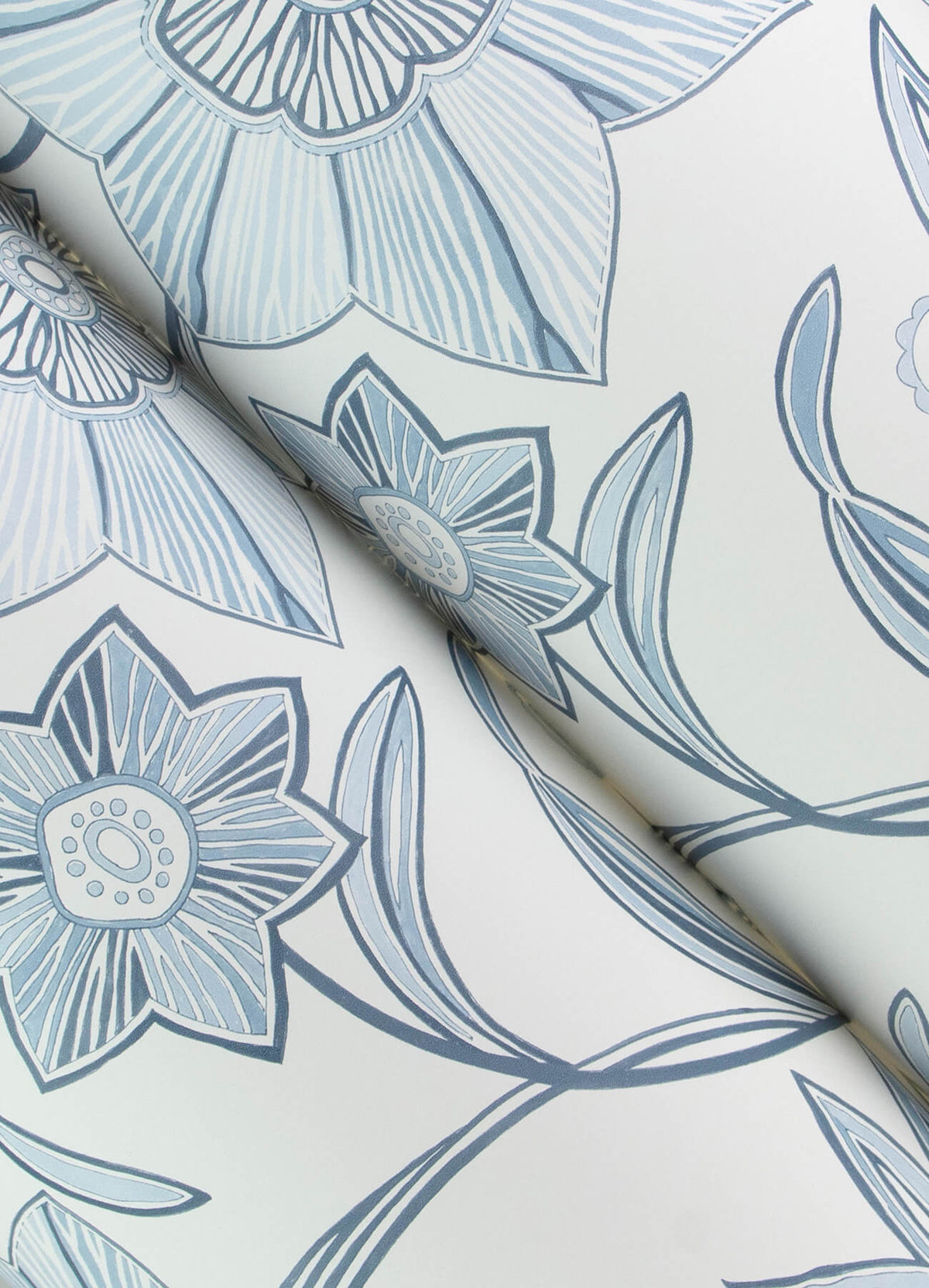 A-Street Prints Sea Salt Star Flower Wallpaper - Blue
