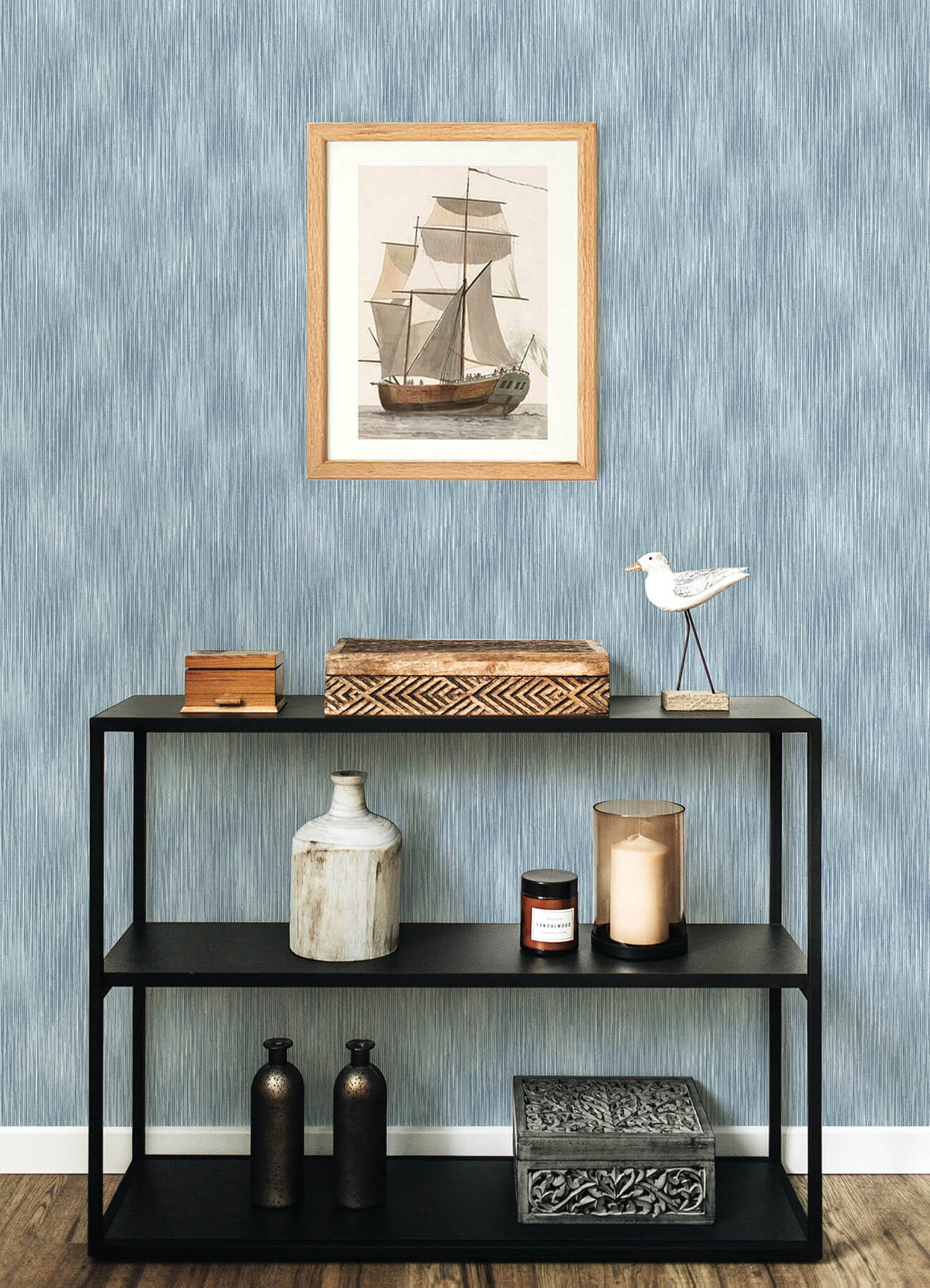 A Street Prints Sea Salt Largo Wallpaper Sample - Sky Blue