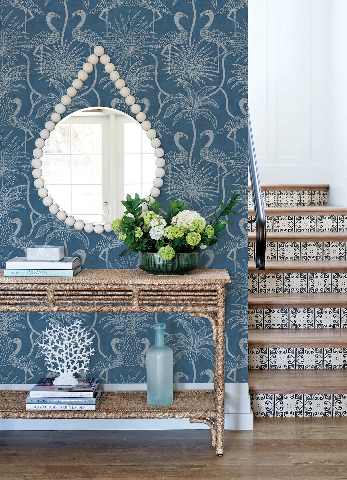 A Street Prints Sea Salt Biscayne Wallpaper Sample - Navy