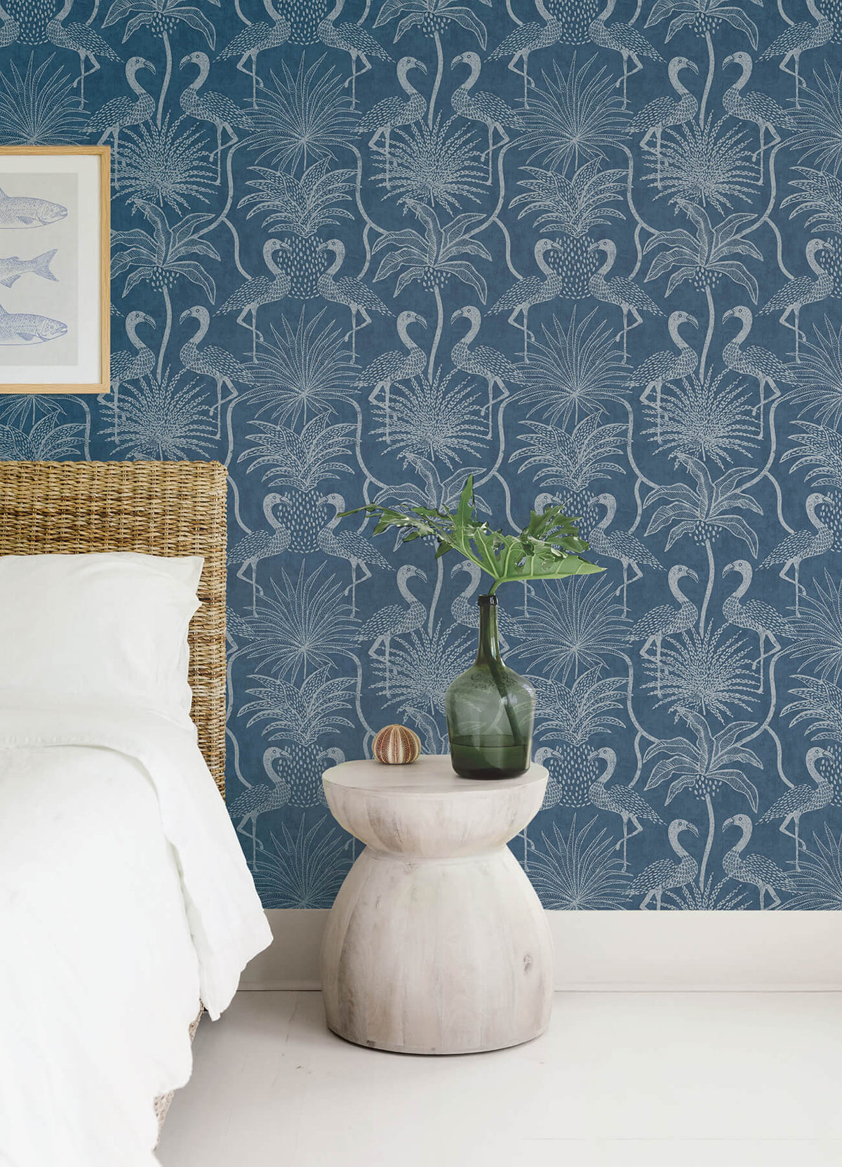 A Street Prints Sea Salt Biscayne Wallpaper Sample - Navy