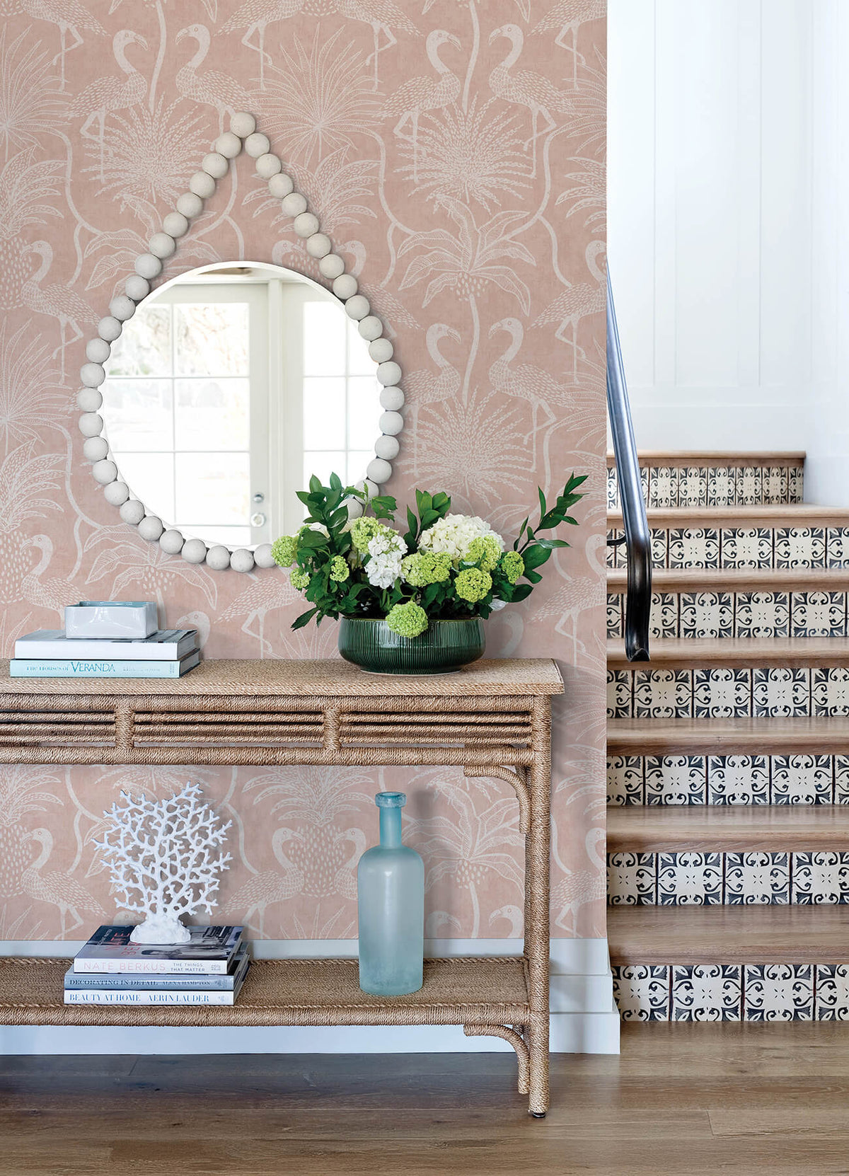 A Street Prints Sea Salt Biscayne Wallpaper Sample - Coral