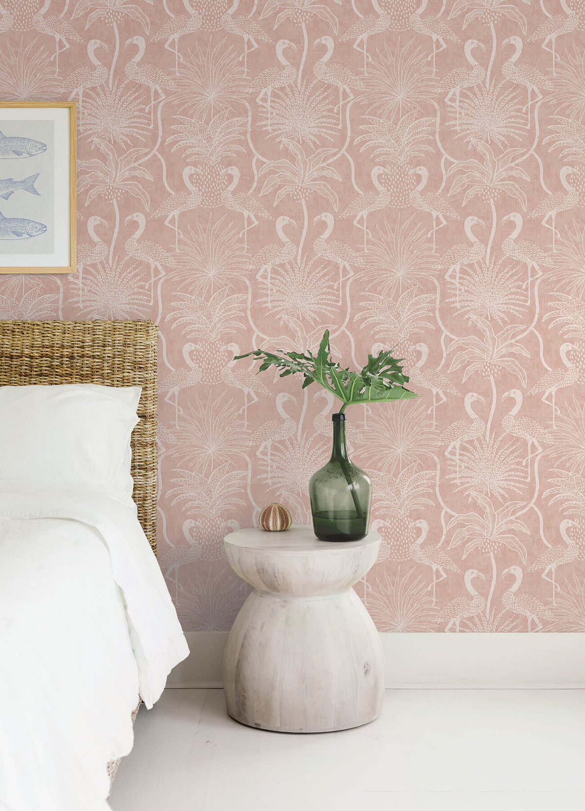 A Street Prints Sea Salt Biscayne Wallpaper Sample - Coral