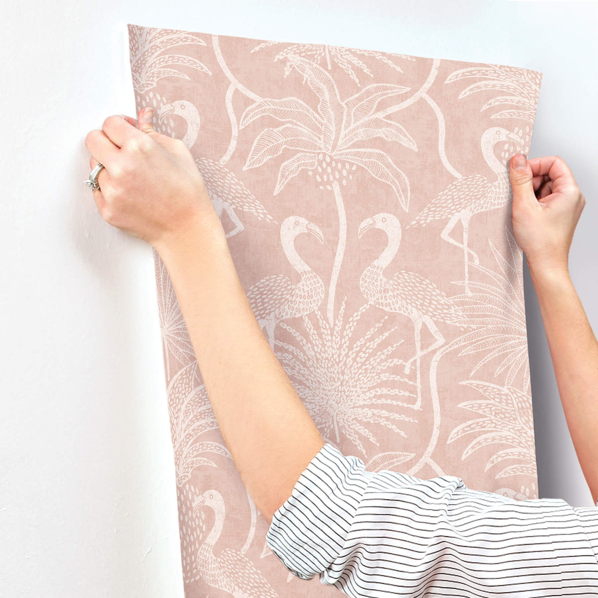A Street Prints Sea Salt Biscayne Wallpaper Sample - Coral