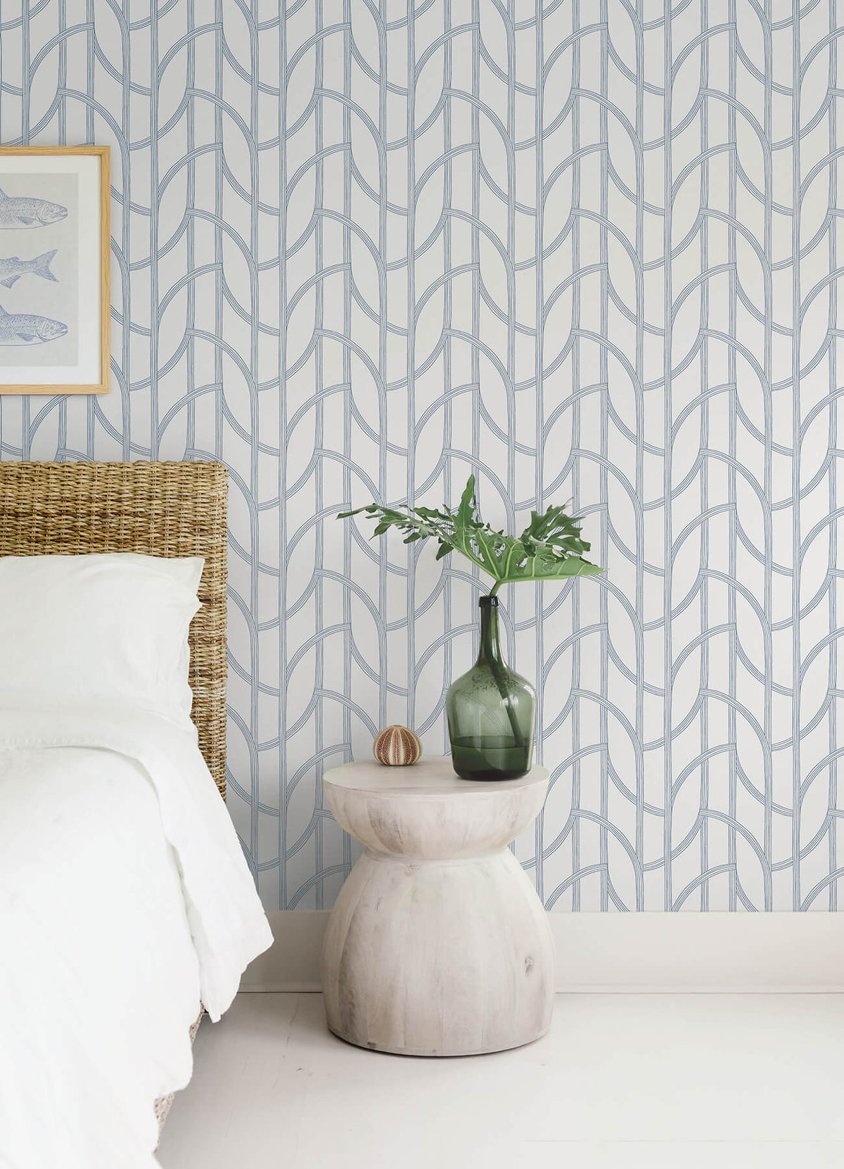 A Street Prints Sea Salt Salvo Wallpaper Sample - Navy