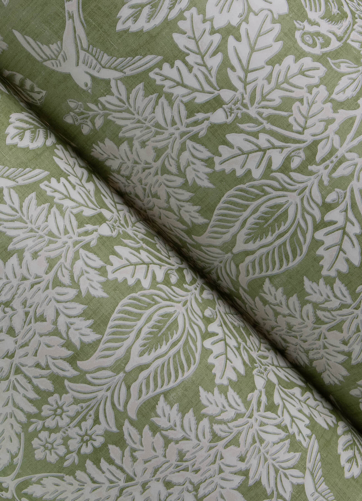 Chris Loves Julia Finch Wallpaper Sample - Light Green