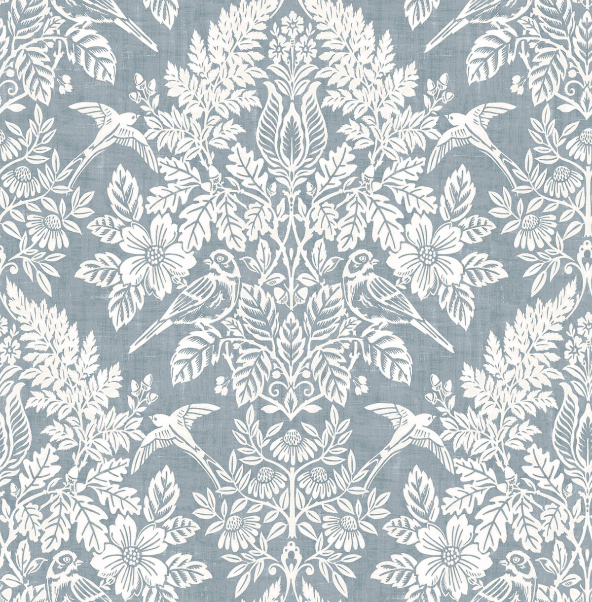 Chris Loves Julia Finch Wallpaper Sample - Light Blue