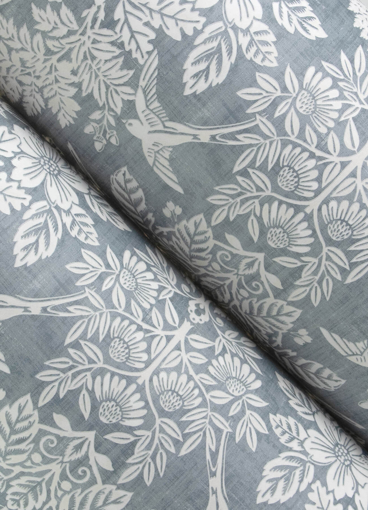 Chris Loves Julia Finch Wallpaper Sample - Light Blue