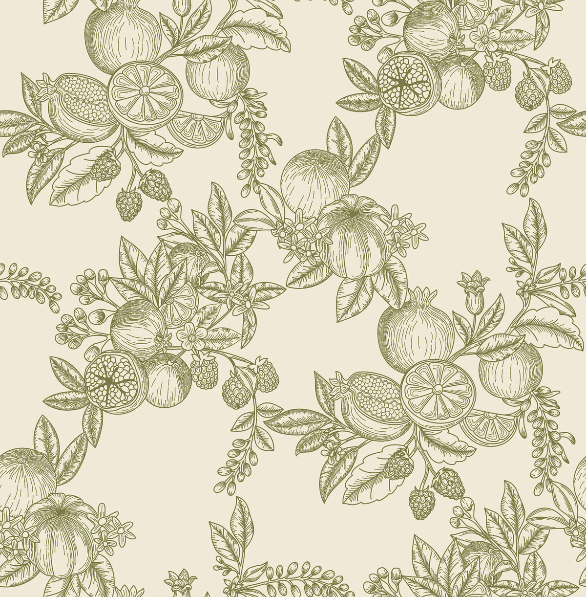 Chris Loves Julia Gerty Wallpaper - Green & White