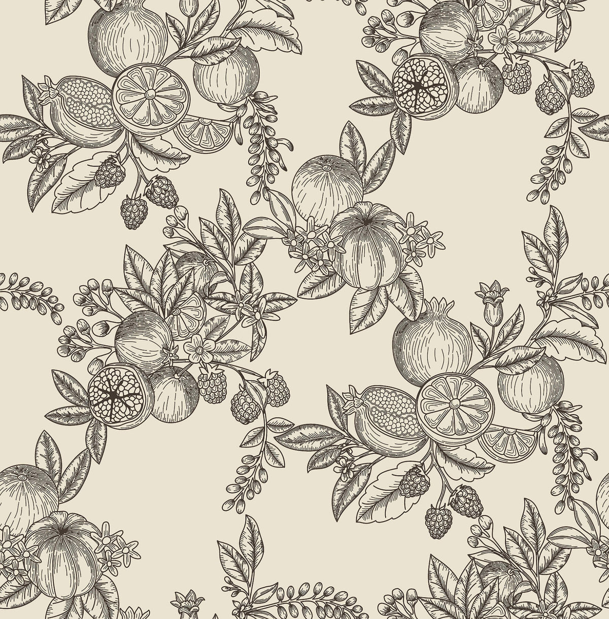 Chris Loves Julia Gerty Wallpaper Sample - Black & White