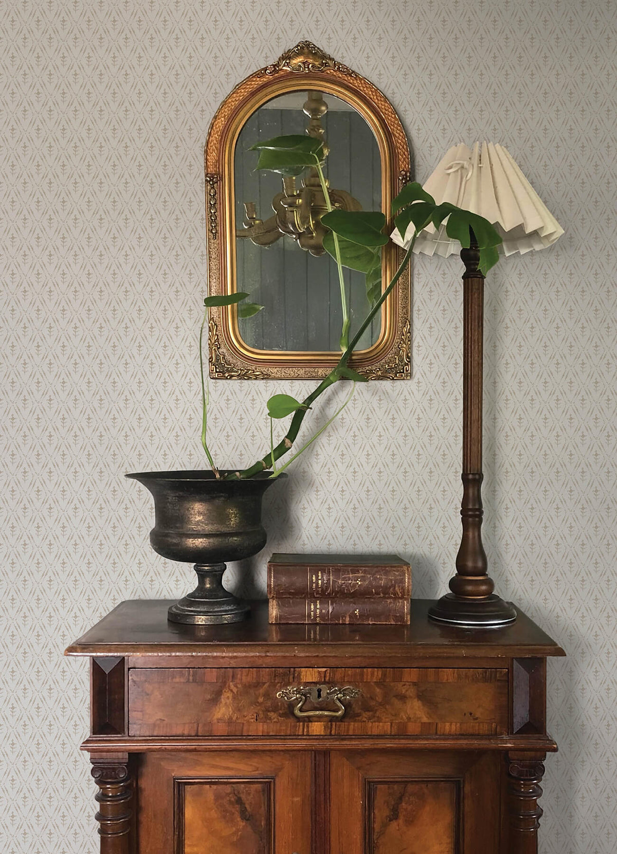 Chris Loves Julia Tillie Wallpaper Sample - Taupe