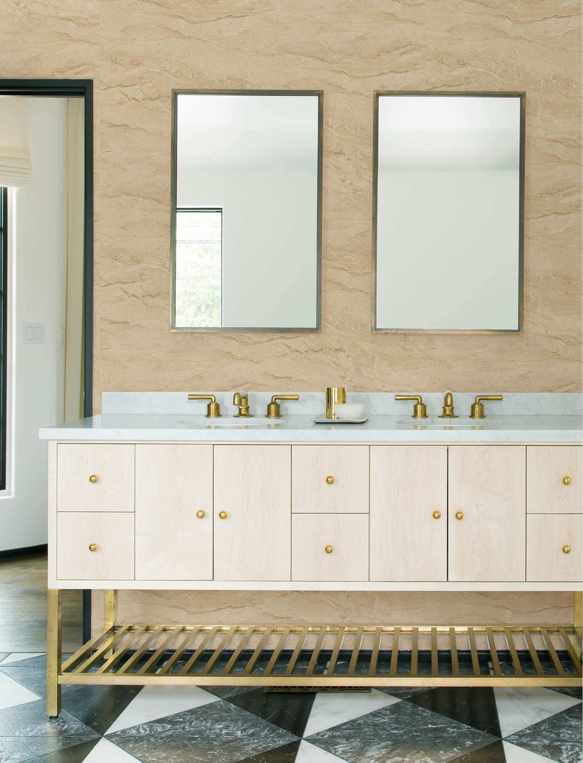 Chesapeake Kitchen & Bath Morgana Stone Wallpaper - Light Brown