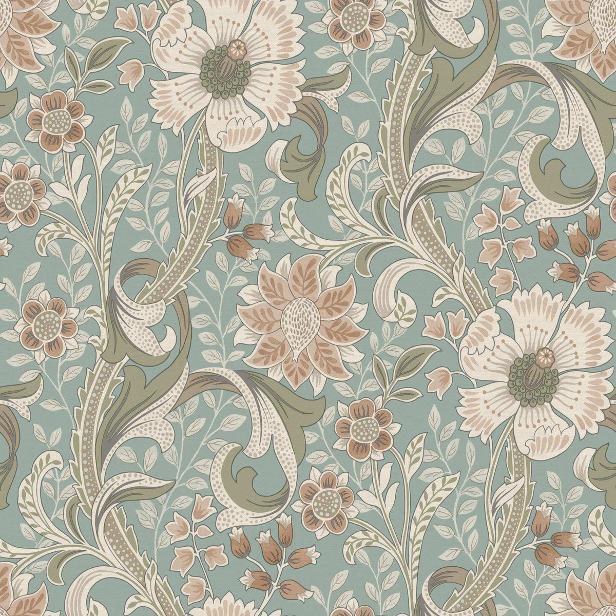 Chesapeake Kitchen & Bath Liora Floral Wallpaper Sample - Aqua