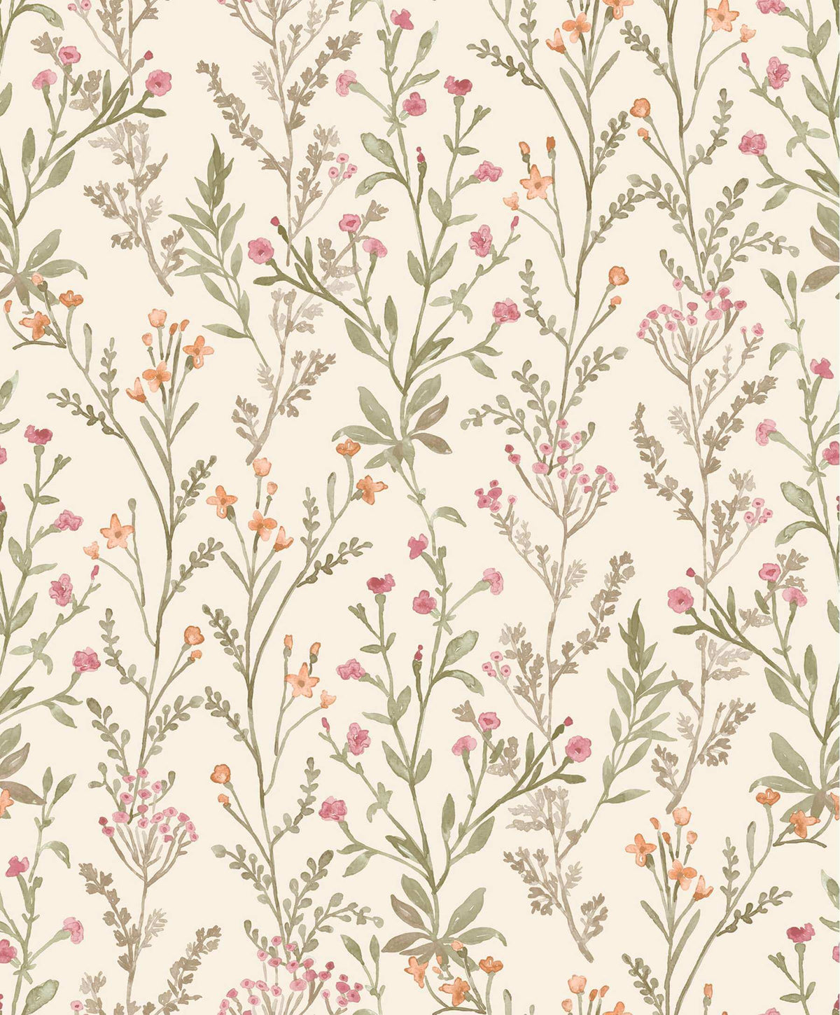 Chesapeake Kitchen & Bath Laverne Wildflowers Wallpaper Sample - Green