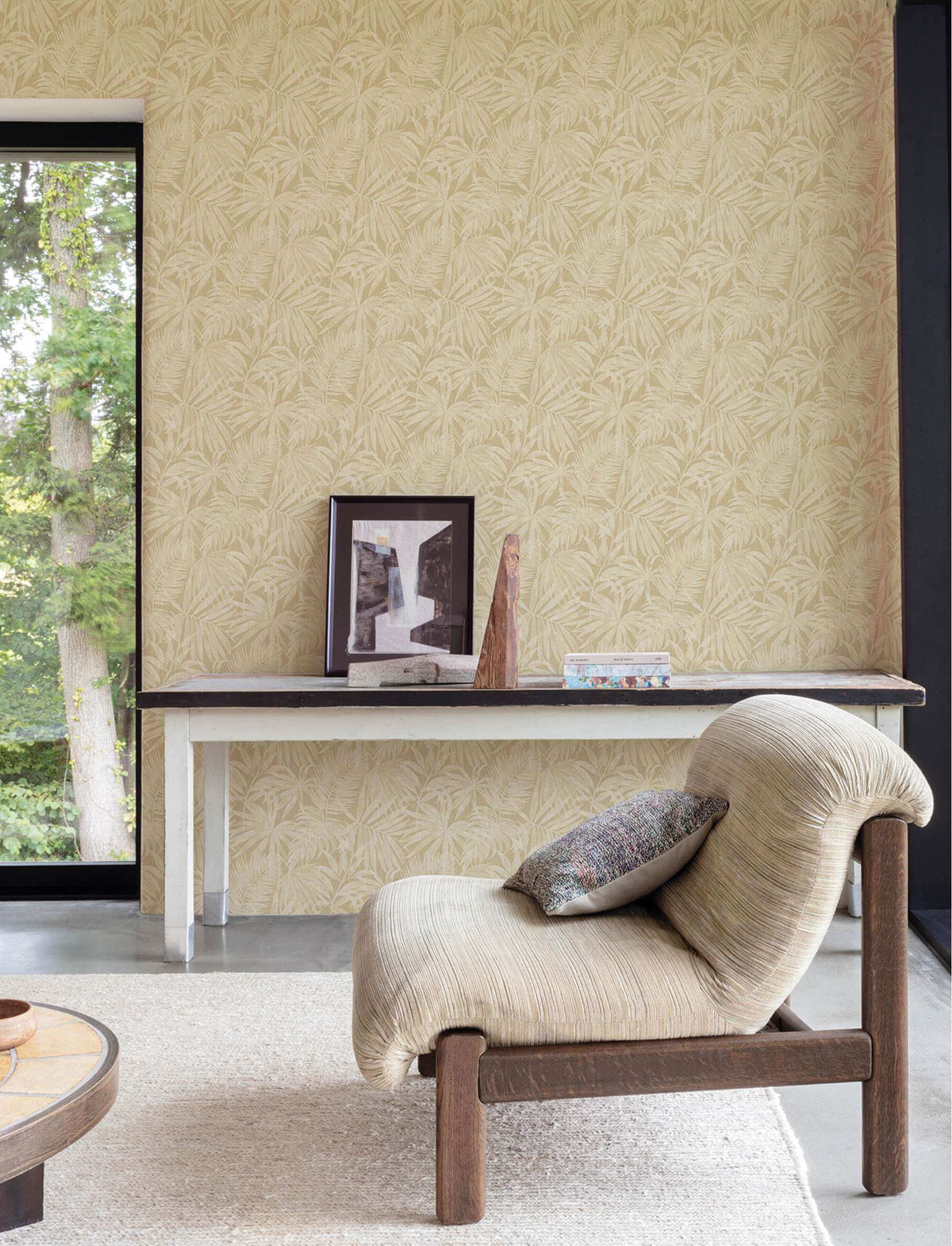 Chesapeake Kitchen & Bath Sonny Fronds Wallpaper Sample - Light Brown