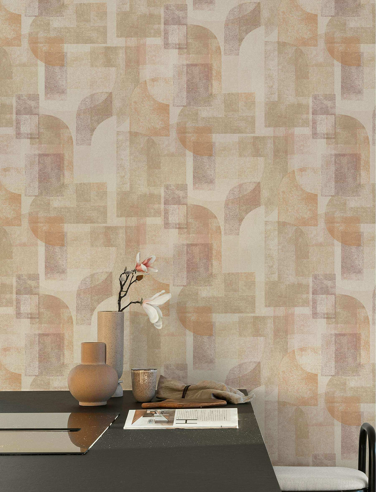 Chesapeake Kitchen & Bath Cassandra Geometric Wallpaper - Rust
