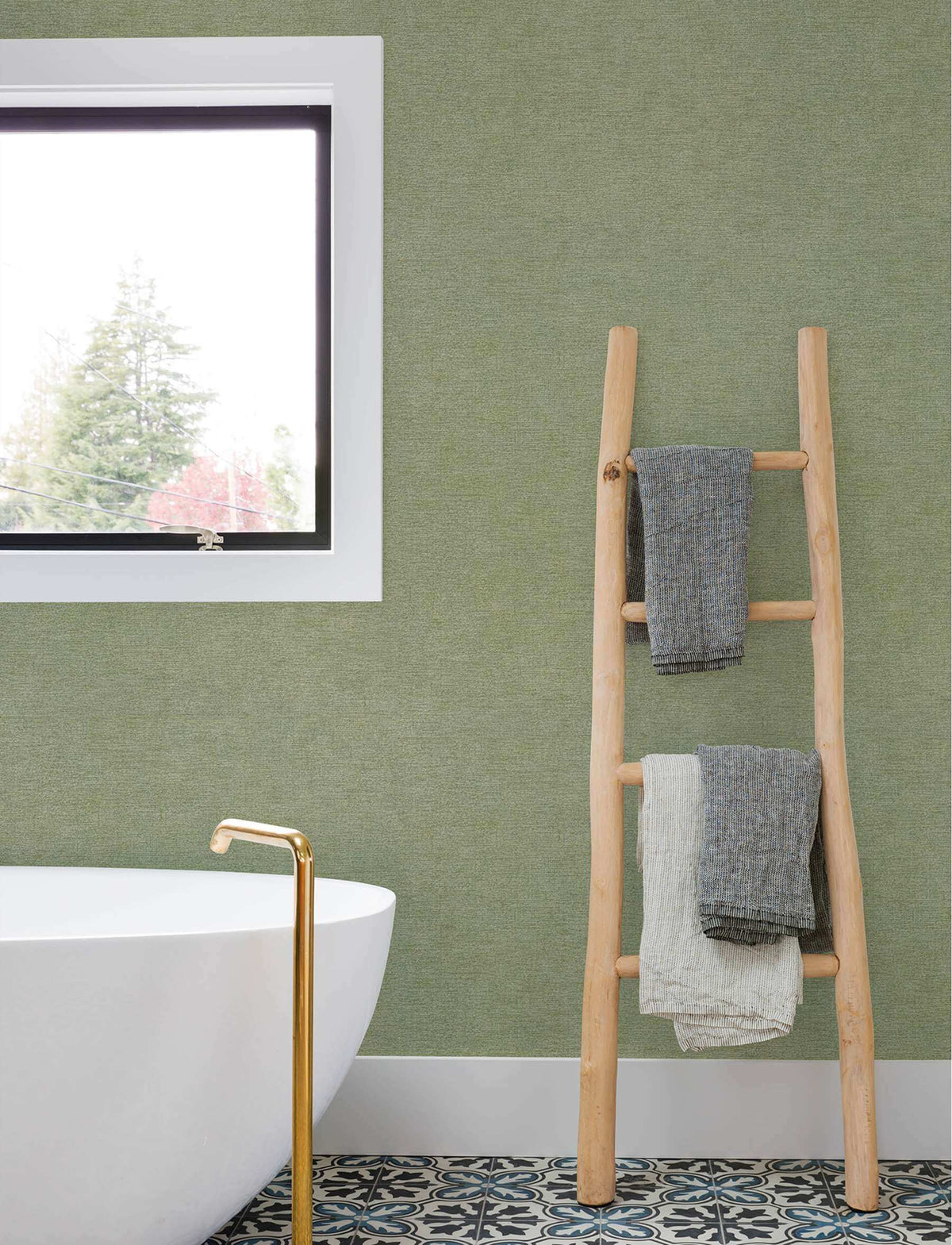 Chesapeake Kitchen & Bath Tansy Wallpaper Sample - Green