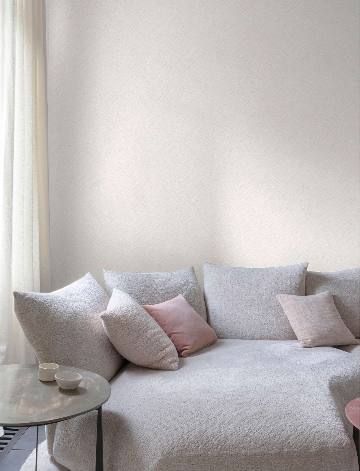 Chesapeake Kitchen & Bath Hollis Diamond Wallpaper - Beige